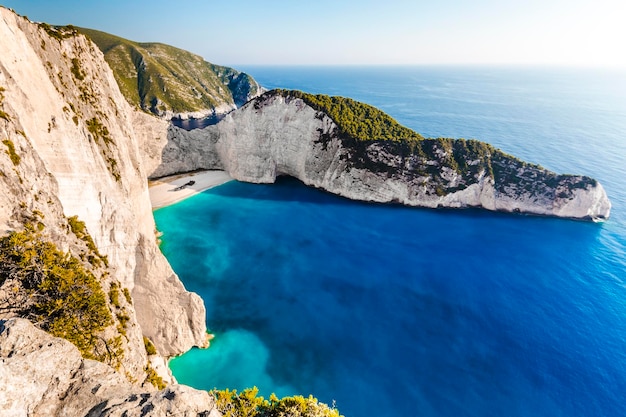 Navagio beach with shipwreck