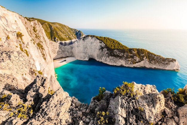 Navagio beach with shipwreck