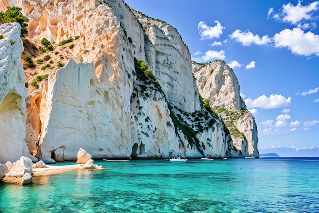 Navagio beach Zakynthos island Greece Generative AI