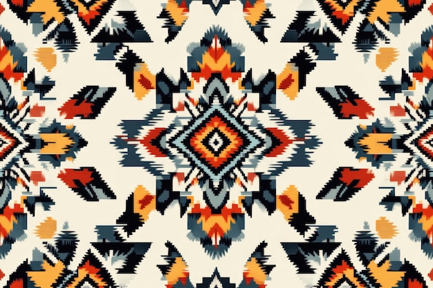 Photo navajo southwest geometric seamless pattern fabric colorful design for textile printing