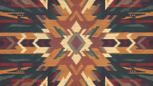 Photo navajo tribal ethnic american textile seamless pattern background