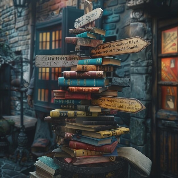 Navigate with ease using these helpful street signs Discover a treasure trove of books in this cozy