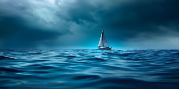 Navigating Stormy Waters A Sailboat39s Courageous Journey Concept Survival at Sea Resilience in Adversity Triumph over Challenges