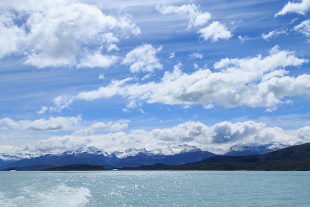 Navigation on Argentino lake Patagonia landscape Argentina