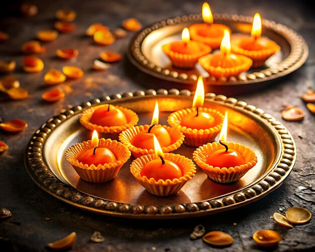 Photo navratri highly detailed candle decoration