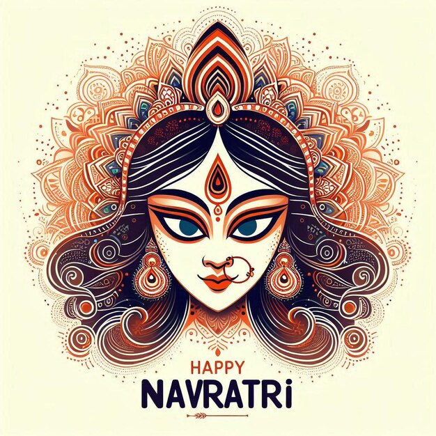 Photo navratri poster art illustration