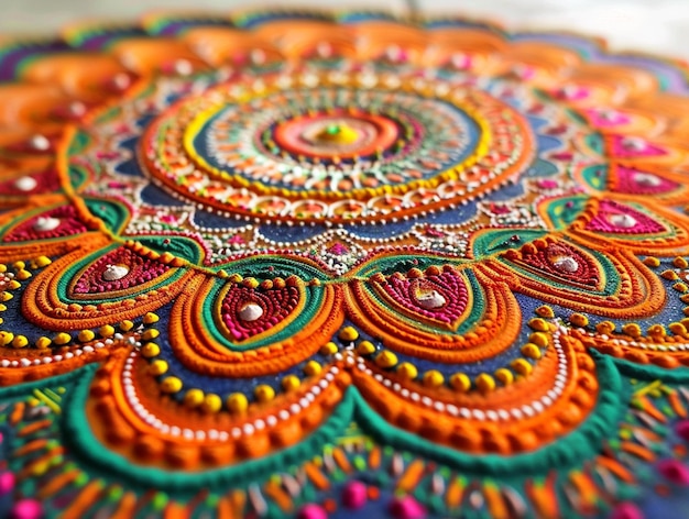 Photo navratri rangoli artwork colorful design