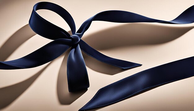 Photo navy blue velvet ribbon