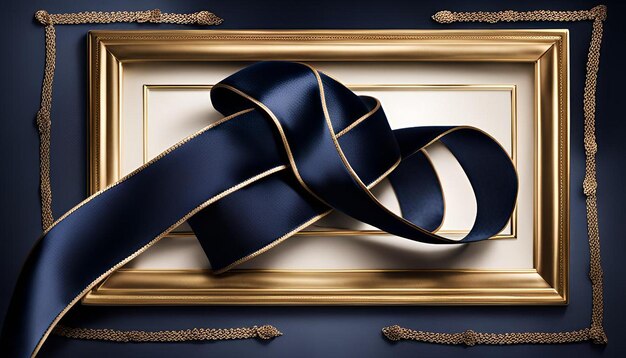 Photo navy blue velvet ribbon