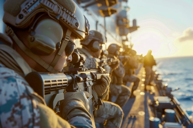 Photo navy seals on mission at sea