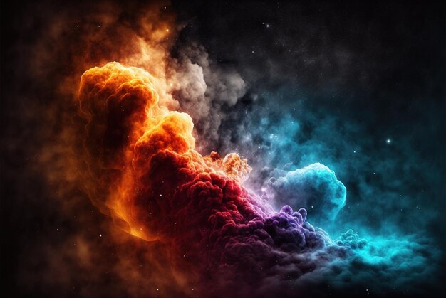 Nebula and galaxies in outer space endless universe background generative AI