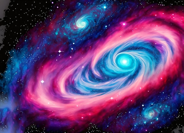 Nebula and galaxies in space Abstract cosmos background