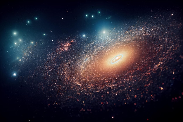 Nebula Milkyway and galaxies in space 3D