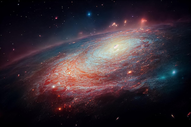 Nebula Milkyway and galaxies in space 3D