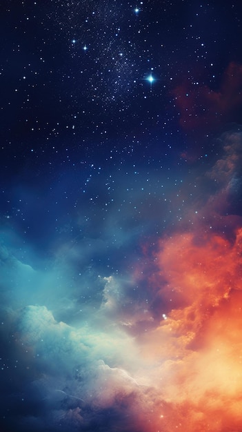 nebula space blue and orange epic film poster background