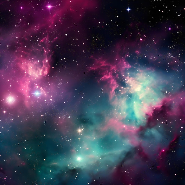 Nebula and stars in deep space mysterious univers