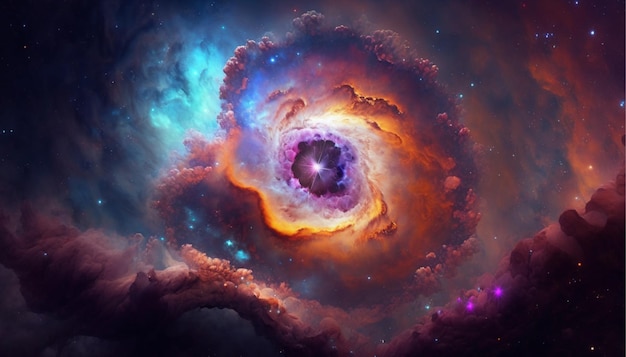 A nebula with a nebula in the center