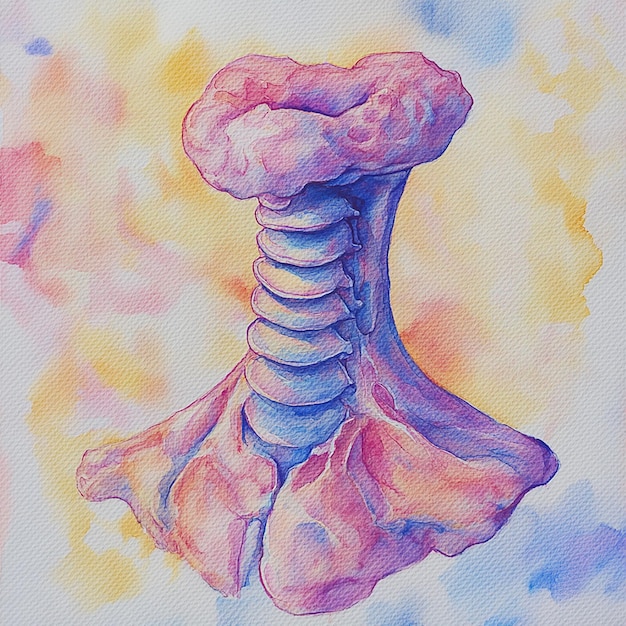 Photo neck anatomy in watercolor style