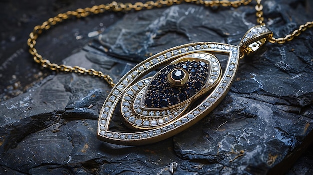 a necklace with a diamond and diamonds on it