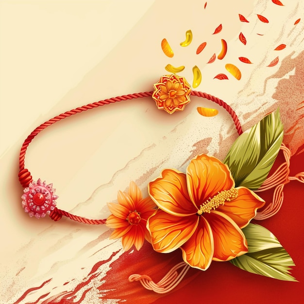 a necklace with flowers and a flower on it