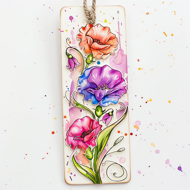 Photo a necklace with flowers on it and a flower on it