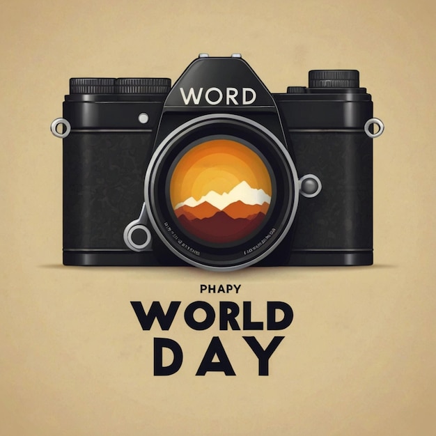 Need a Flat design world photography day concept AI Generated