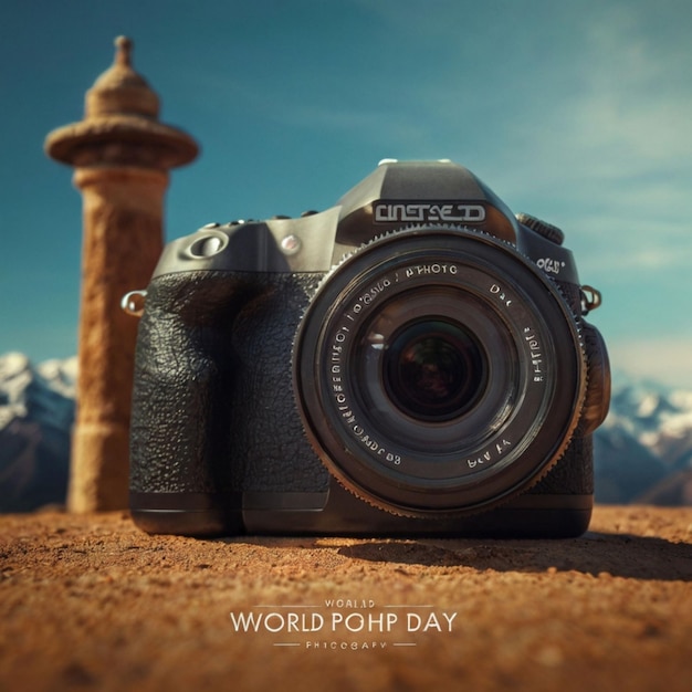 Need a Flat design world photography day concept AI Generated