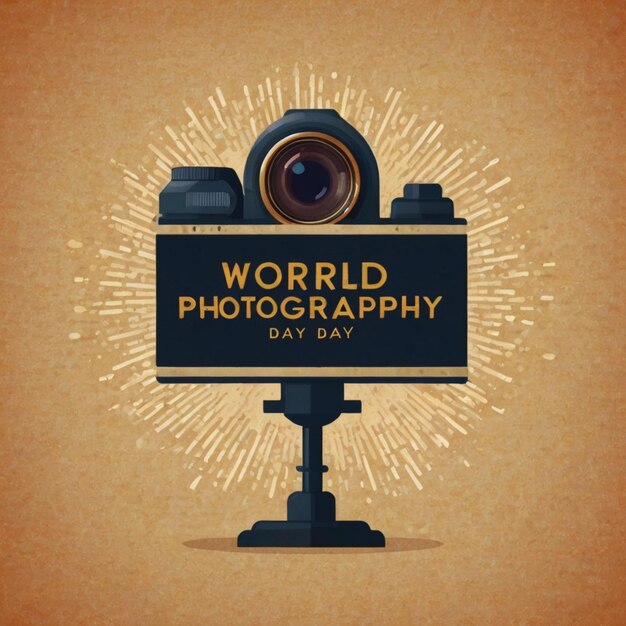 Need a Flat design world photography day concept AI Generated