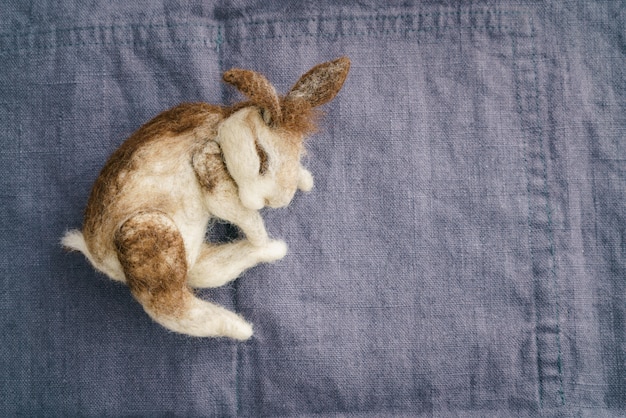 Needle felted rabbit