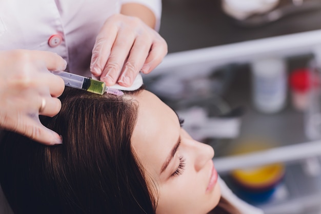 Needle mesotherapy in beauty salon