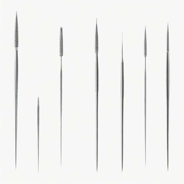 Photo needles vector set white background isolated