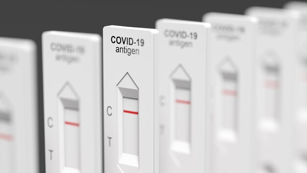 Negative test result by using rapid test device for COVID19 3d illustration