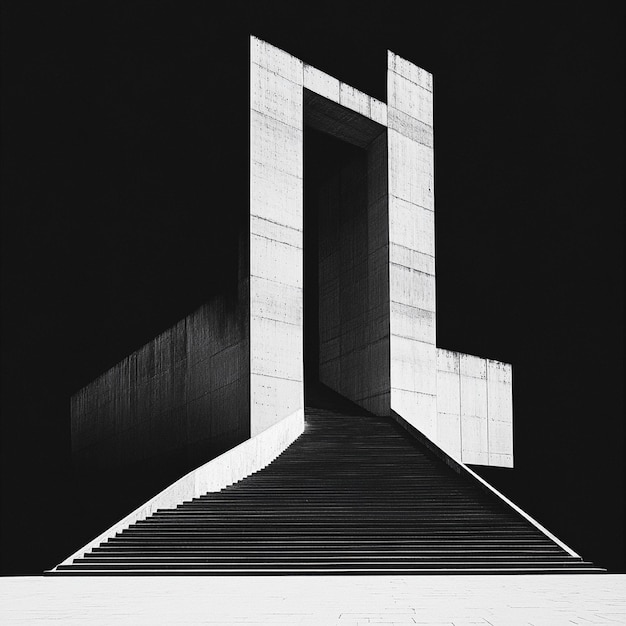 Photo neo brutalism stark contrasts bold typography minimalist design harsh geometry