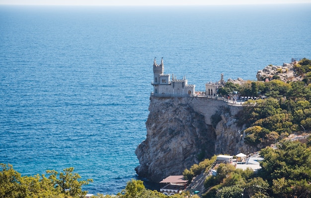 Neo gothic castle on the rock over the Black Sea