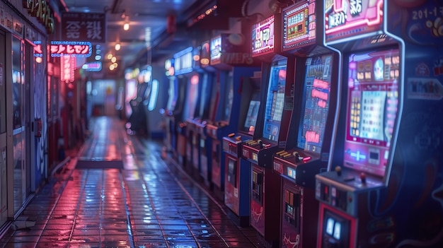 Neon Adorned Retro Futuristic Arcade