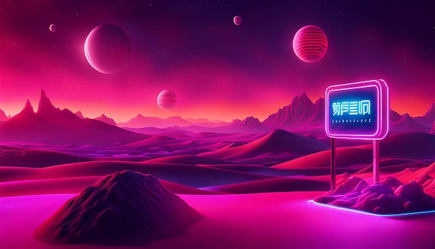 Neon Alien Landscape