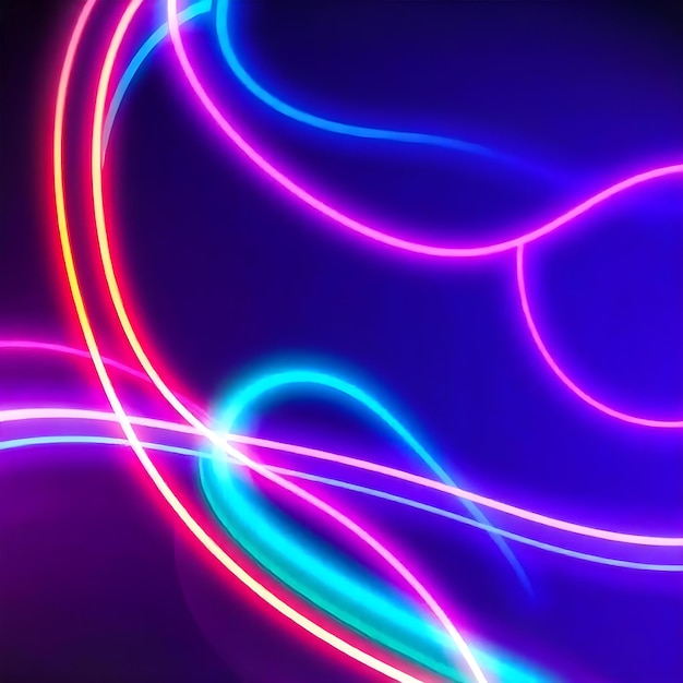 Photo neon background abstract lines shapes