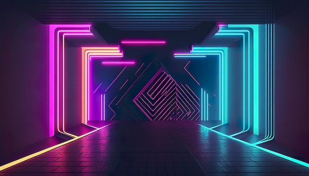 Neon background Creative illustration Ai Generate