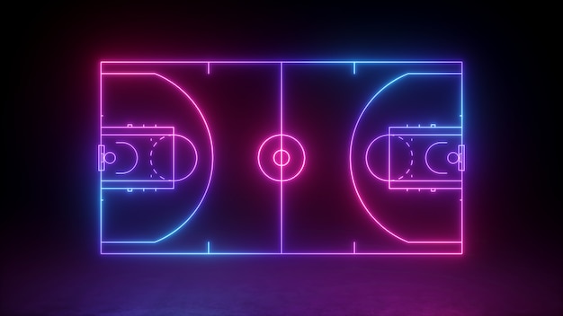 neon basketball field scheme