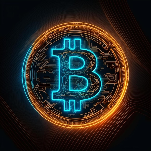 neon bitcoin illustration