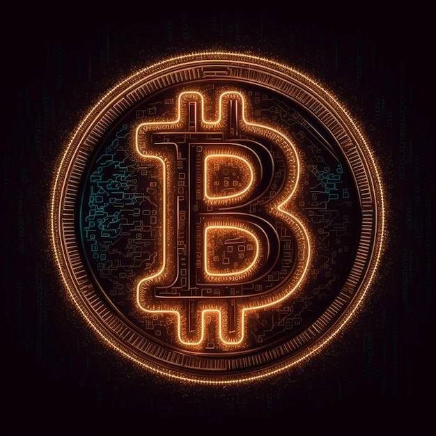 neon bitcoin illustration