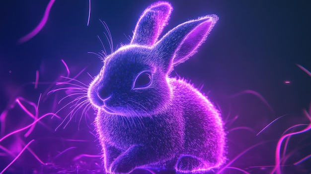 Photo neon bunny