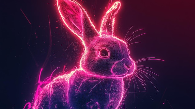 Photo neon bunny