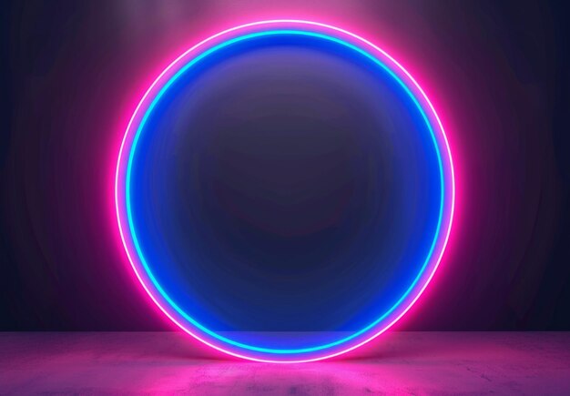 Neon Circle Glow in Dark Room