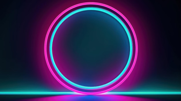 A neon circle with the word light on it