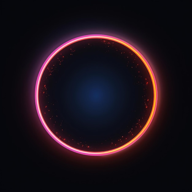 Neon circular astronomy eclipse night