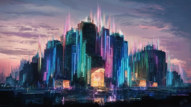 Neon Cityscape at Nightfall