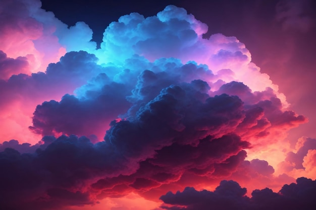 Neon Clouds Background Glowing Cloud Background Clouds Background AI Generative