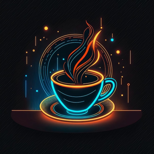 neon coffee illustration