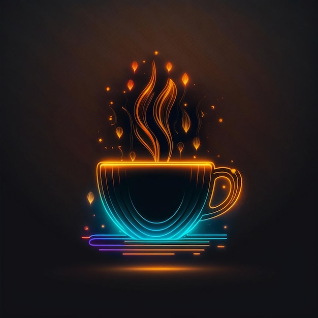 neon coffee illustration